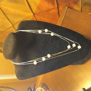 Three strand sterling and pearl necklace